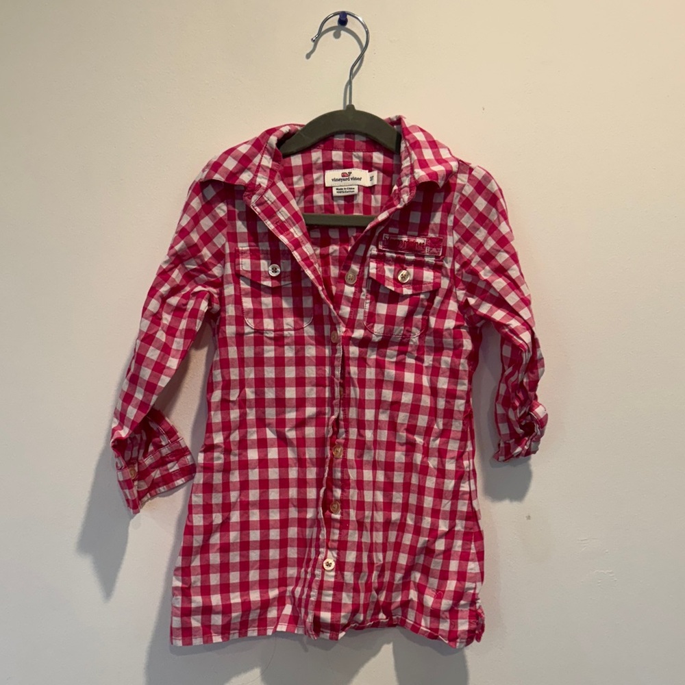 Vineyard Vines Pink Plaid Button Down Shirt
